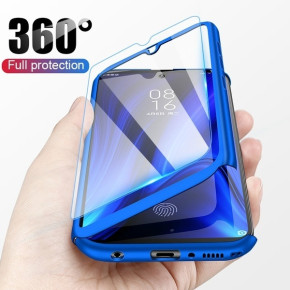 Твърд калъф лице и гръб 360 градуса със скрийн протектор FULL Body Cover за Samsung Galaxy Note 10 N970F син  